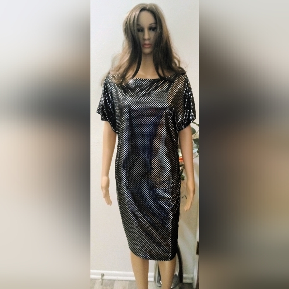 Dress night out SMALL Fashion Love silver sequin